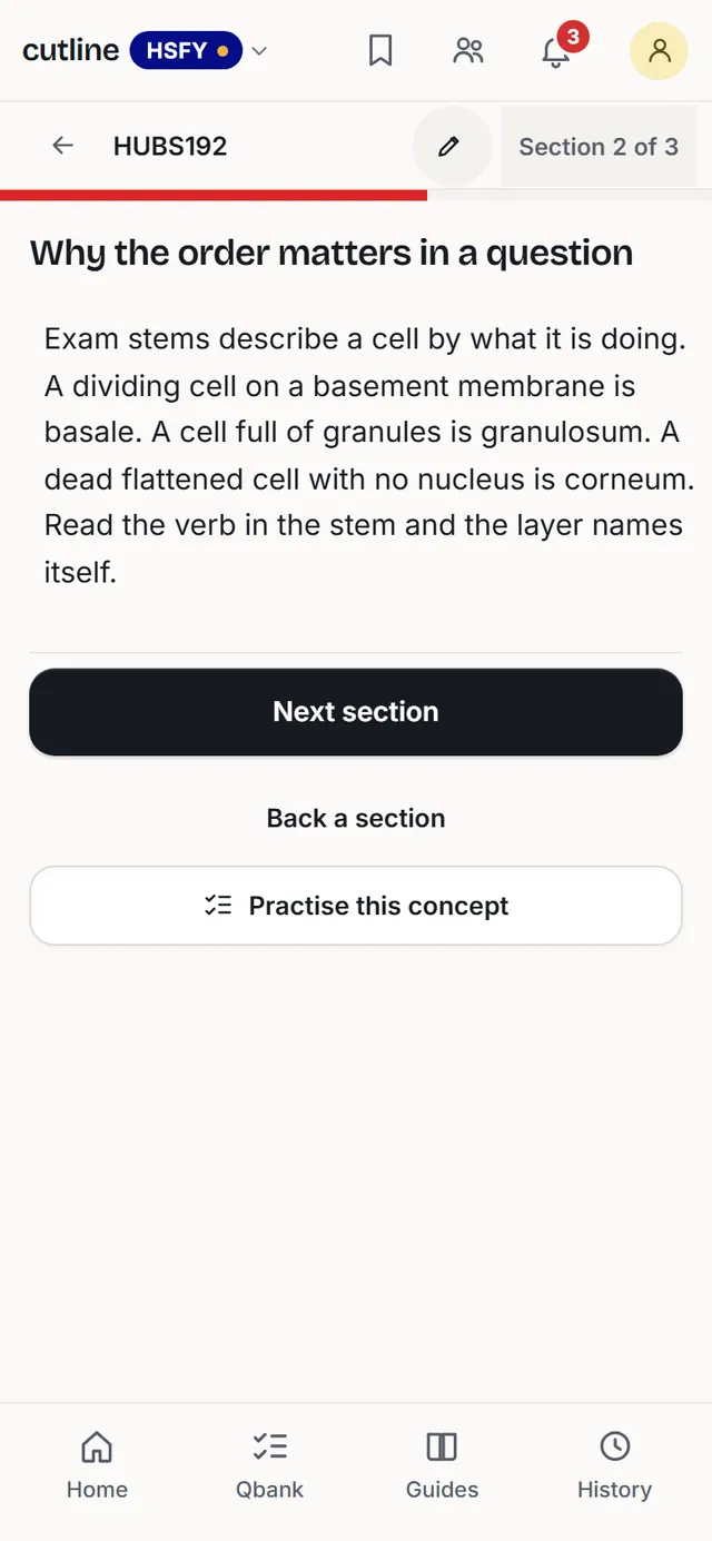 Section 2 of 3, why the order matters in a question