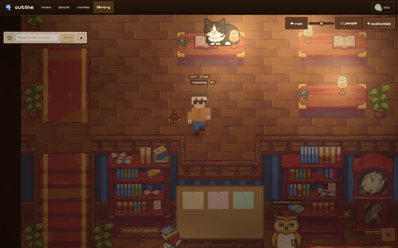 Walking a character around the cozy pixel-art Cutline library